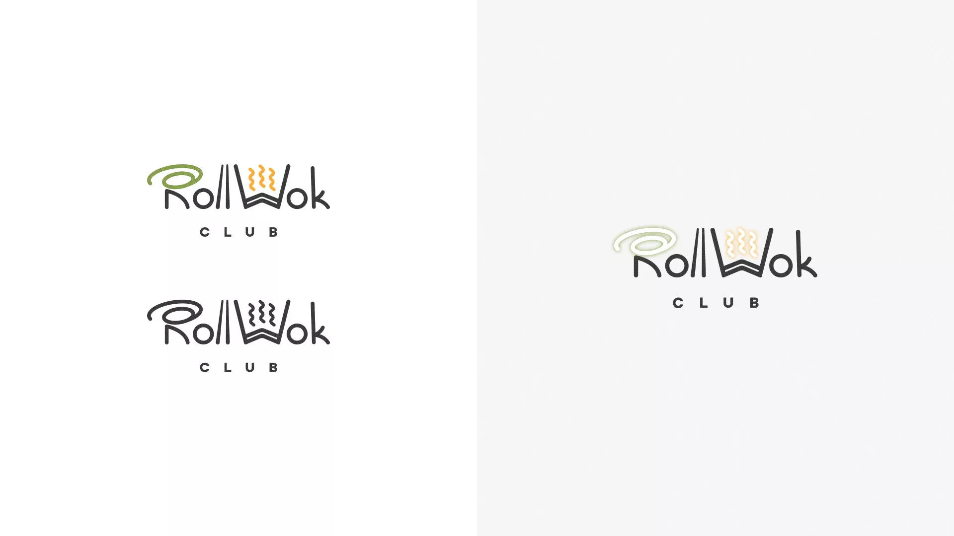 Разработка логотипа и фирменного стиля суши-бара «Roll Wok Club» в Лагани